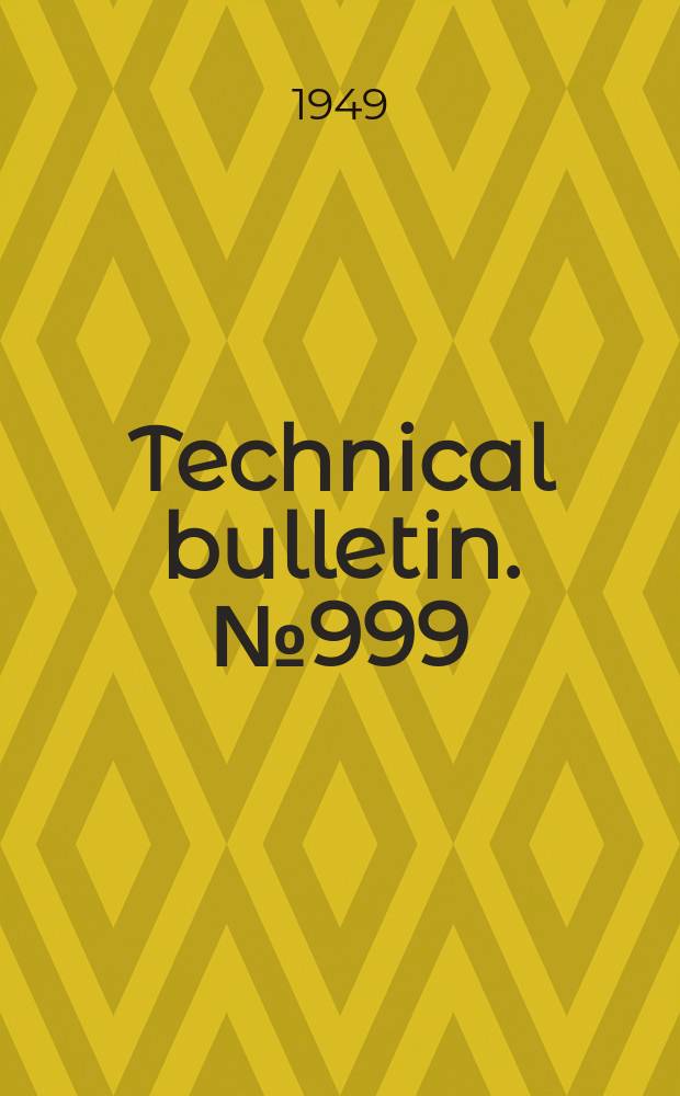 Technical bulletin. №999 : A Study of the quality of ahaca fiber