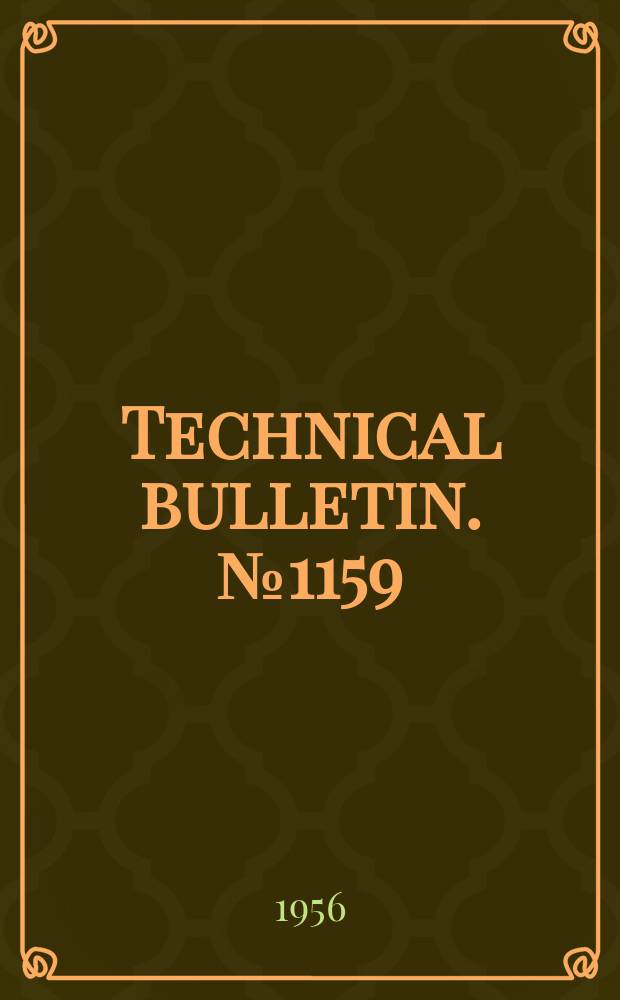 Technical bulletin. №1159 : Delayed growth of beet cattle