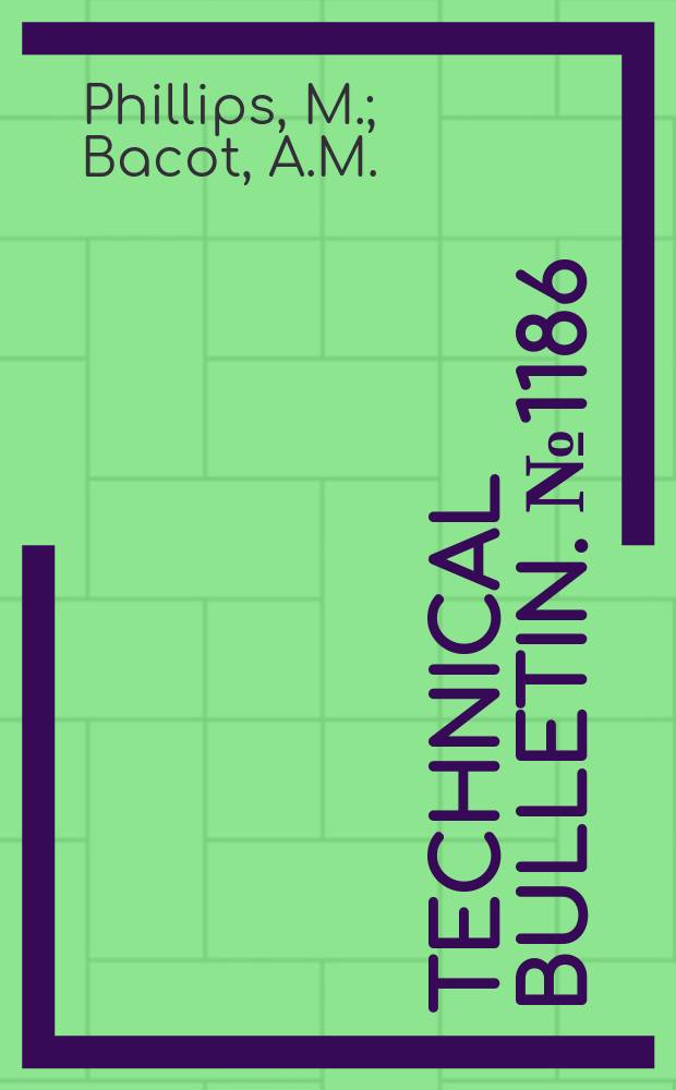 Technical bulletin. №1186 : The chemical composition of representative grades of the 1951 and 1952 crops of Burley tobacco including chemical methods