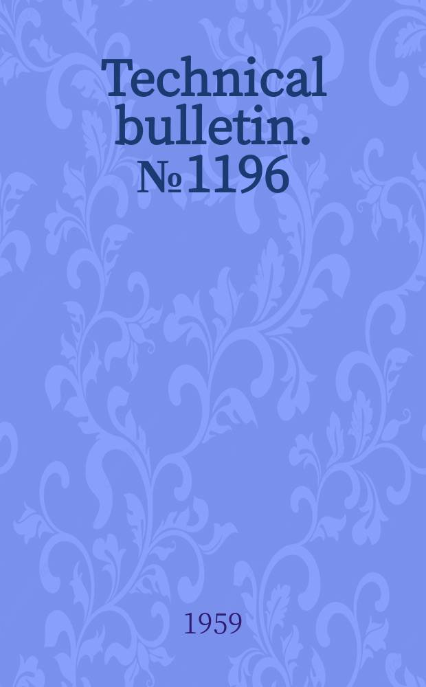 Technical bulletin. №1196 : Sulphur content of rainwater and atmosphere in Southern States as related to crop needs