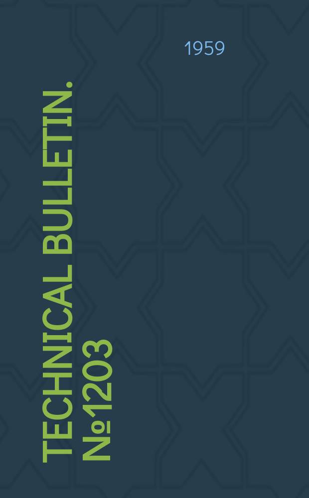 Technical bulletin. №1203 : Measuring seepage from irrigation channels