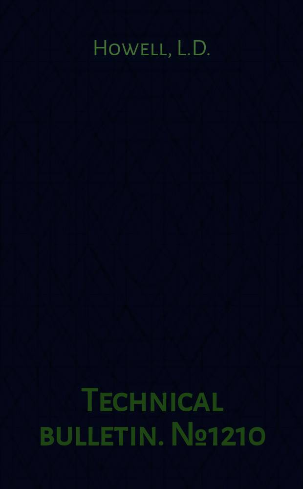 Technical bulletin. №1210 : Changes in American textile industry