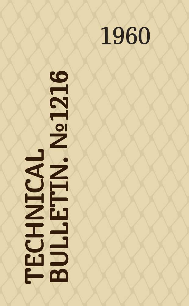 Technical bulletin. №1216 : Vegetation and cattle response to different intensives of grazing on short-grass ranges on the Central Great Plains