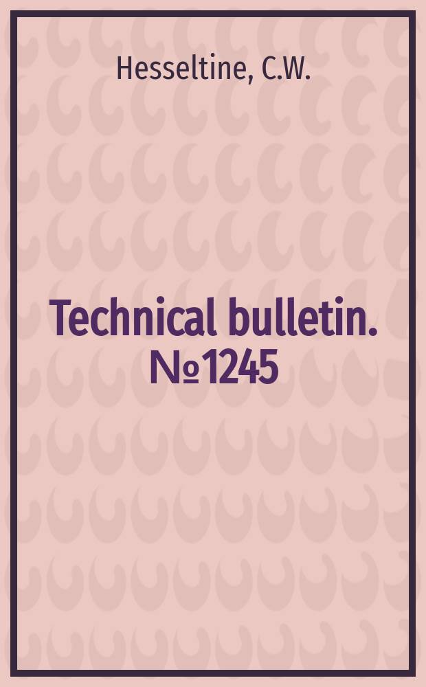 Technical bulletin. №1245 : Carotenoids in the fungi Mucorales