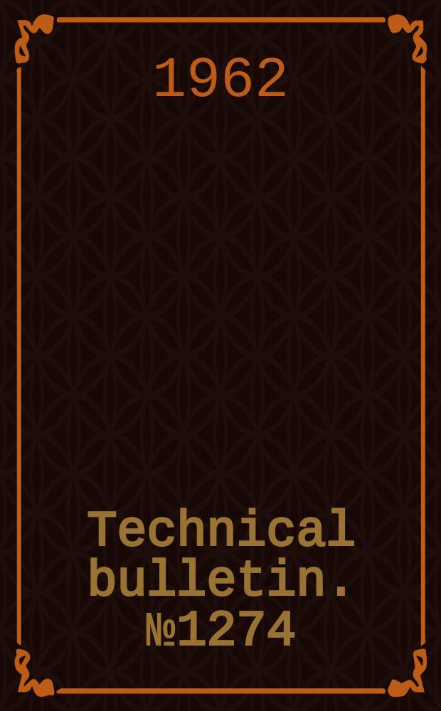 Technical bulletin. №1274 : Factors affecting the price and supply of hogs