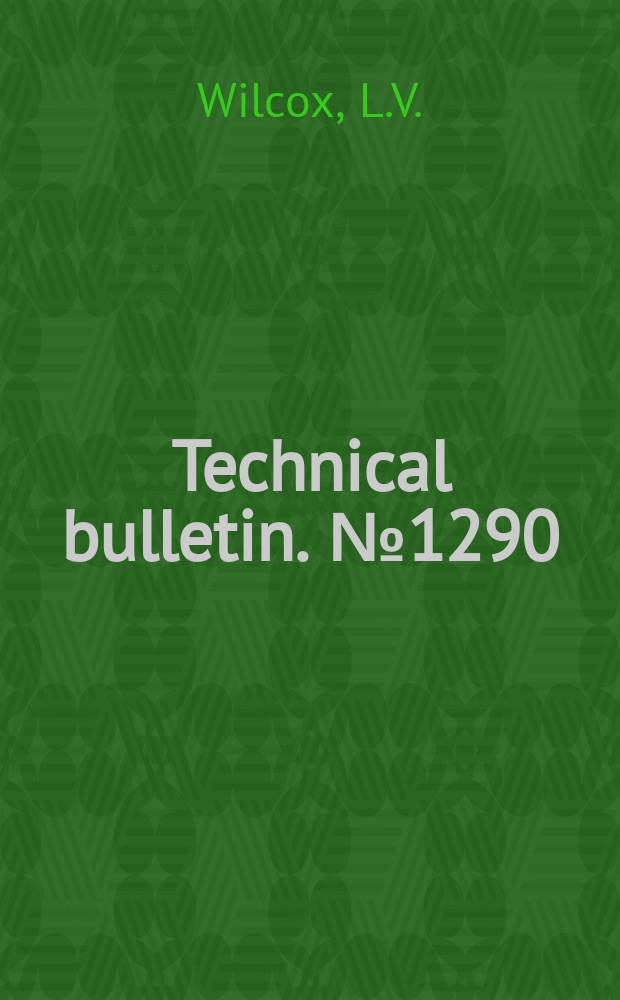 Technical bulletin. №1290 : Salt balance and leaching requirement in irrigated lands