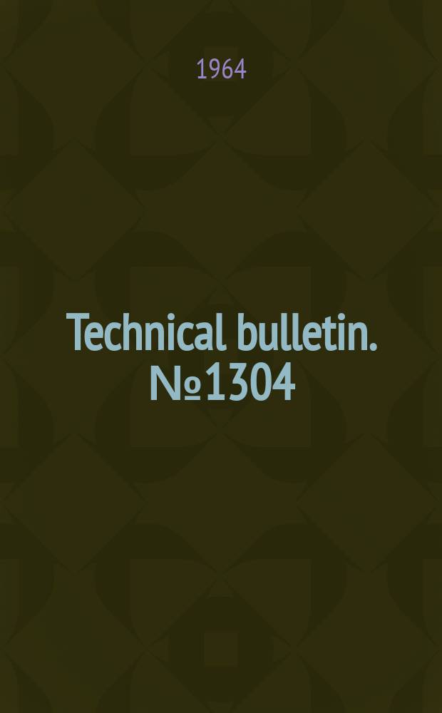 Technical bulletin. №1304 : Factors inducing diapauses in the pink bollworm