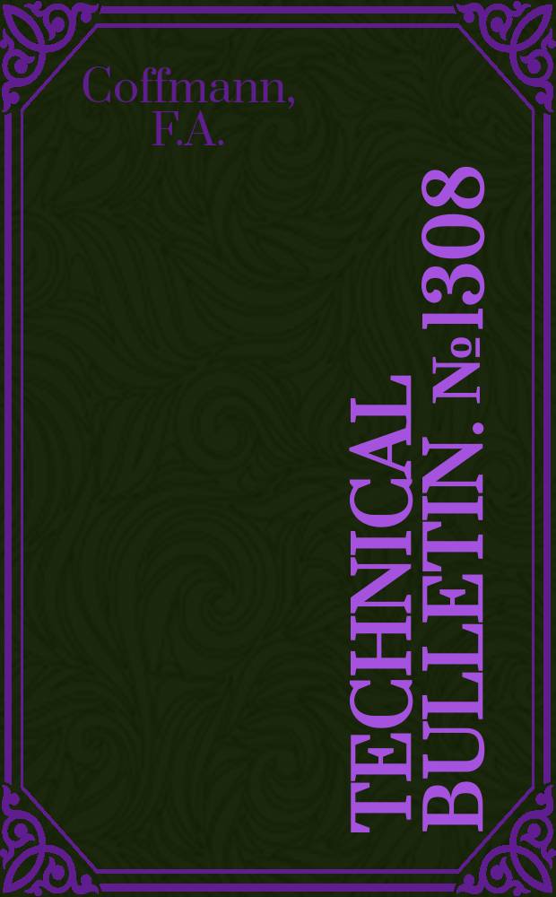 Technical bulletin. №1308 : Inheritance of morphologic characters in Avena