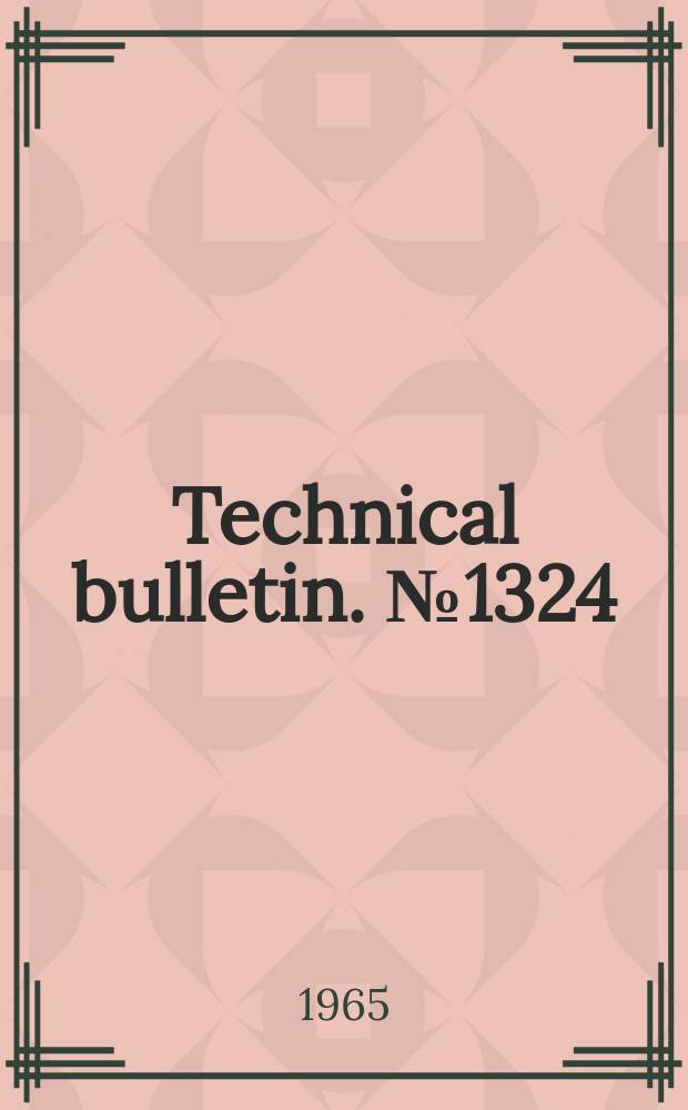 Technical bulletin. №1324 : Biological characteristics of barley stripe mosaic virus strains and their evolution