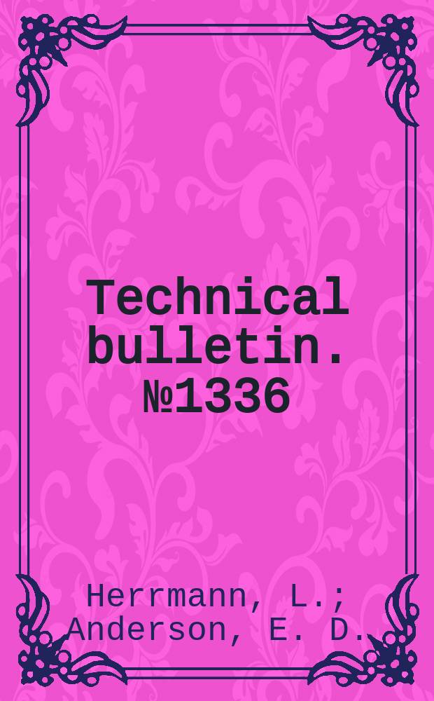 Technical bulletin. №1336 : Butterfat sampling and testing problems