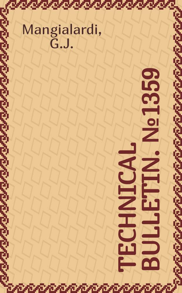 Technical bulletin. №1359 : Lint cleaning at cotton gins effects of fiber moisture and amount of deaning on lint quality