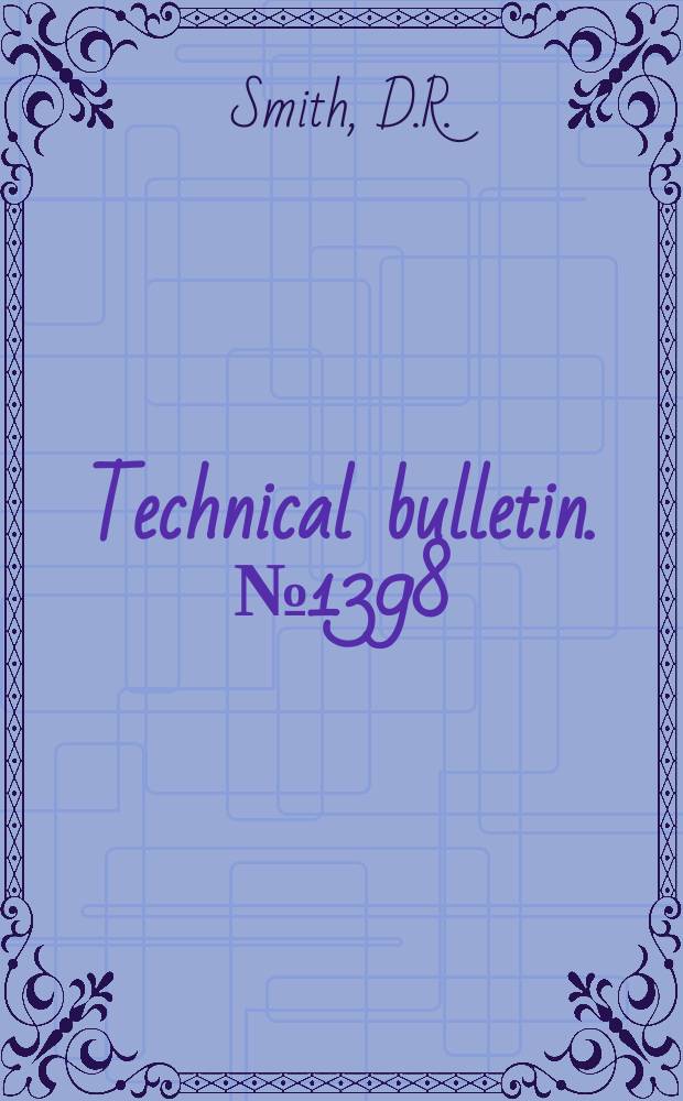 Technical bulletin. №1398 : Nearetic Sawflies