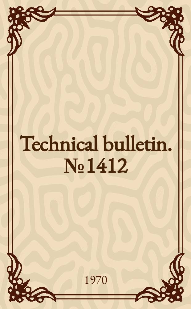 Technical bulletin. №1412 : The differential diagnosis of lymphoid leucosis and Marekk disease