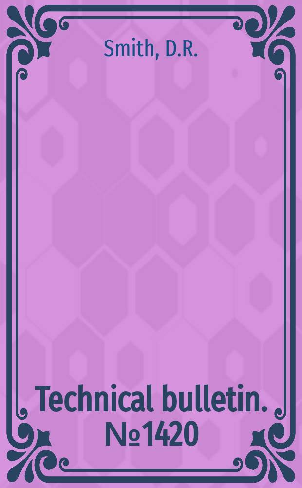 Technical bulletin. №1420 : Nearetic Sawflies