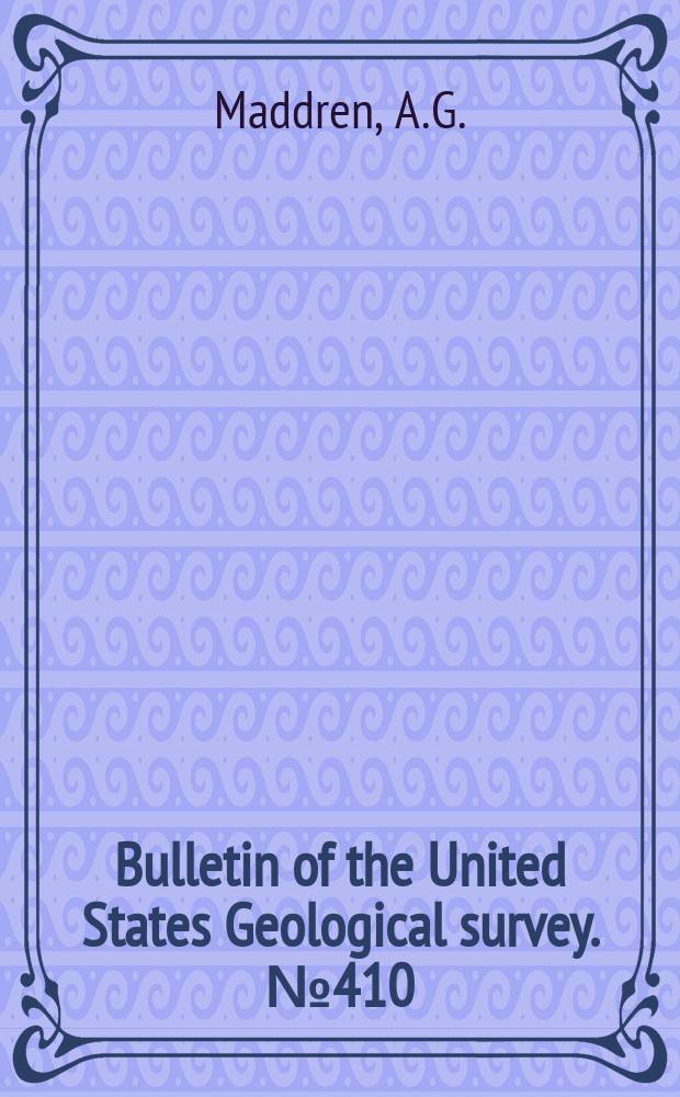 Bulletin of the United States Geological survey. №410 : The Innoko gold placer district Alaska