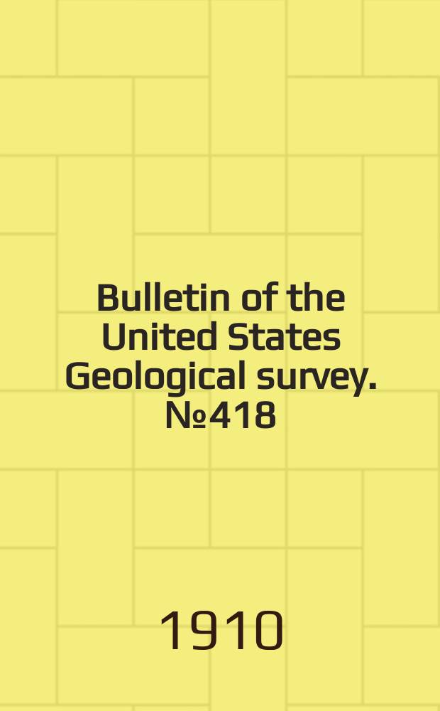 Bulletin of the United States Geological survey. №418 : The fire tax and waste of structural materials in the United States