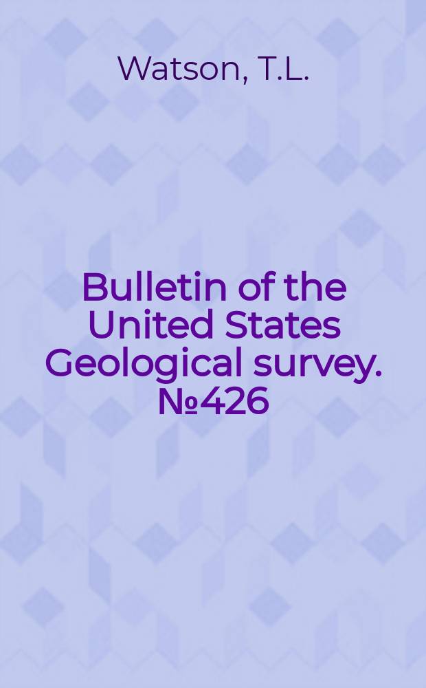 Bulletin of the United States Geological survey. №426 : Granites of the south-eastern Atlantic States