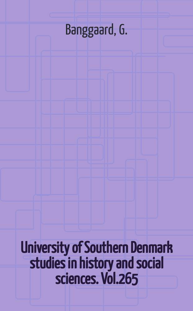 University of Southern Denmark studies in history and social sciences. Vol.265 : Befolkningsfrem merde foranstaltninger...
