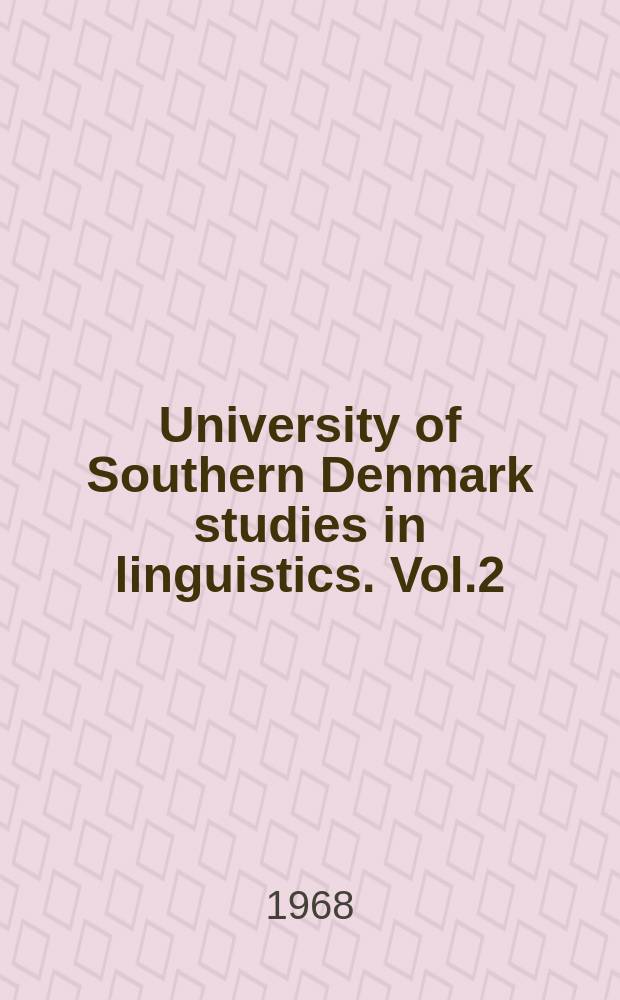 University of Southern Denmark studies in linguistics. Vol.2 : Status und Polarität im Gotischen im Lichte des Kymrischen dargestellt