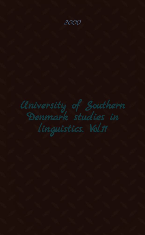 University of Southern Denmark studies in linguistics. Vol.11 : Dickens på Dansk