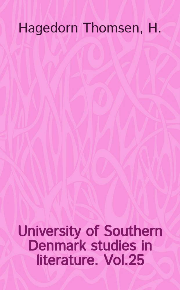 University of Southern Denmark studies in literature. Vol.25 : Litterær tid