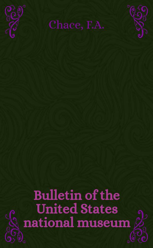 Bulletin of the United States national museum : The freshwater and terrestrial decapod crustaceans of the West Indies with special reference to Dominica