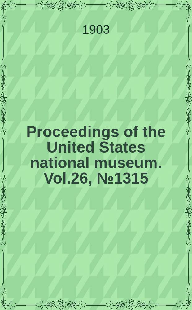 Proceedings of the United States national museum. Vol.26, №1315 : Note on the sea anemone, Sagartia paguri Verrill