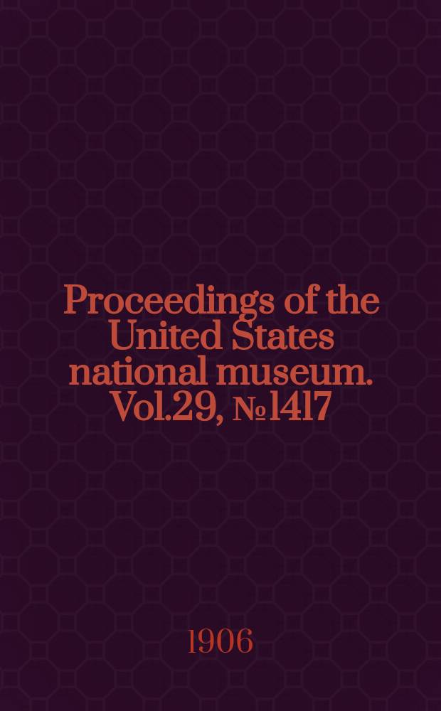 Proceedings of the United States national museum. Vol.29, №1417 : The classification of the American Siphonaptera