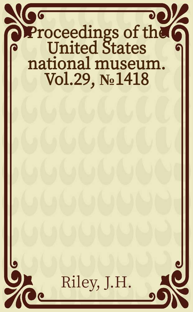 Proceedings of the United States national museum. Vol.29, №1418 : A new subspecies of ground dove from Mona Island, Porto Rico