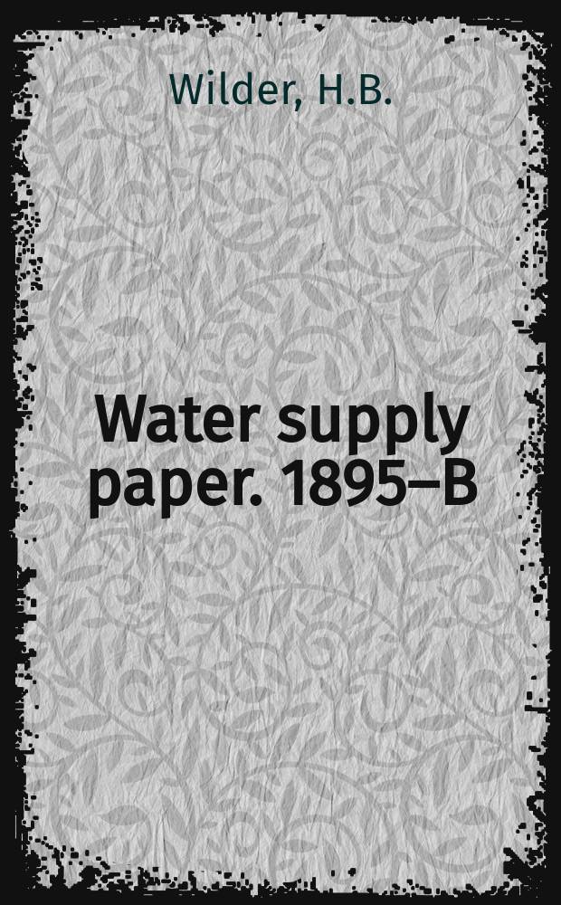 Water supply paper. 1895–B : Summary of data on chemical quality of streams of North Carolina, 1943-67