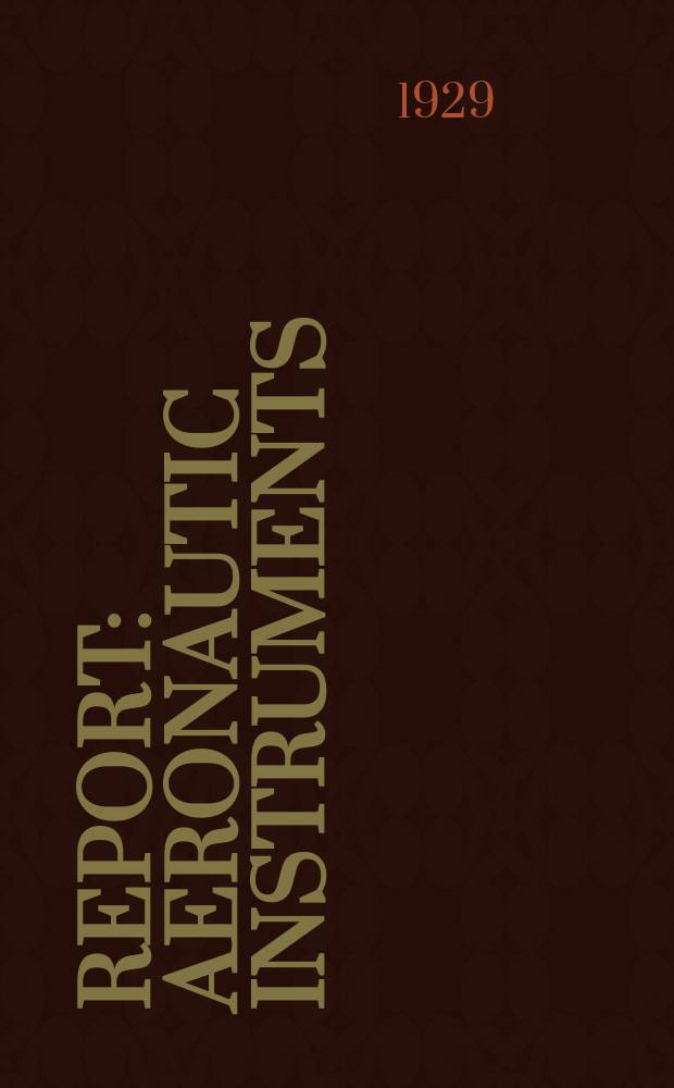 Report : Aeronautic instruments