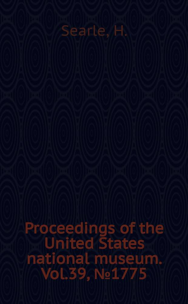 Proceedings of the United States national museum. Vol.39, №1775 : Terrestrial isopods collected in Costa Rica by J.F. Tristan, with descriptions of a new genus and species