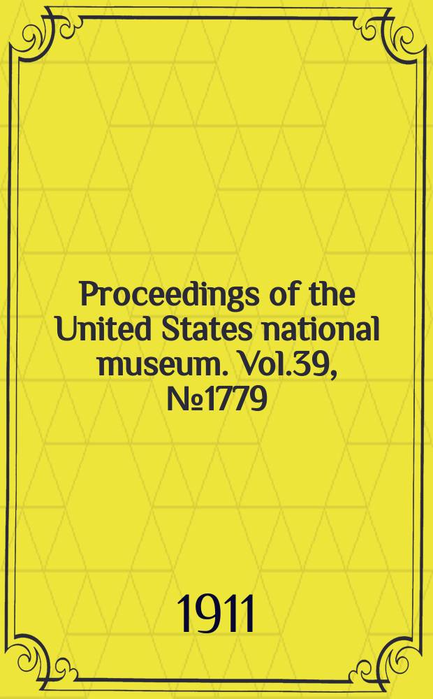 Proceedings of the United States national museum. Vol.39, №1779 : Description of a new species of Anilocra from the Atlantic coast of North America