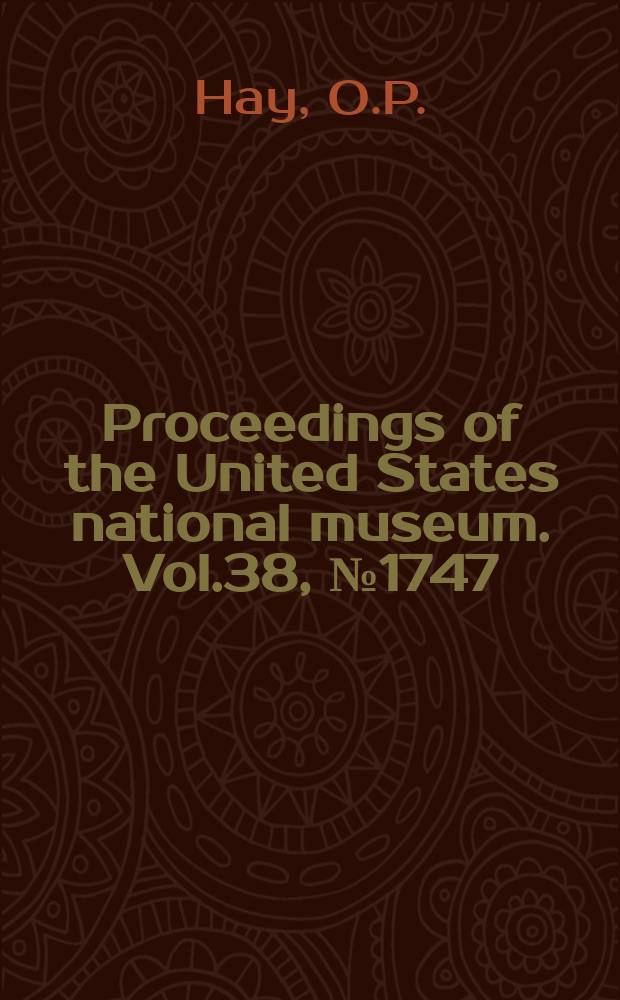 Proceedings of the United States national museum. Vol.38, №1747 : Descriptions of eight new species of fossil turtles from West of the one hundredth meridian