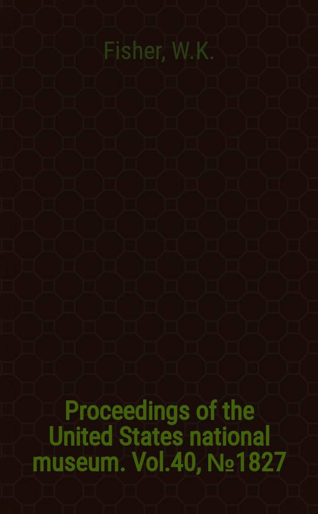 Proceedings of the United States national museum. Vol.40, №1827 : New genera of starfishes from the Philippine Islands