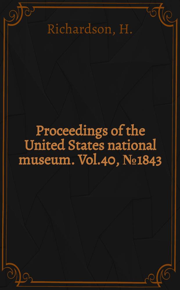 Proceedings of the United States national museum. Vol.40, №1843 : Description of a new genus and species of Janiridae from the Northwest Pacific