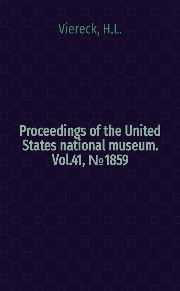Proceedings of the United States national museum. Vol.41, №1859 : Descriptions of one new genus and three new species ichneumon flies