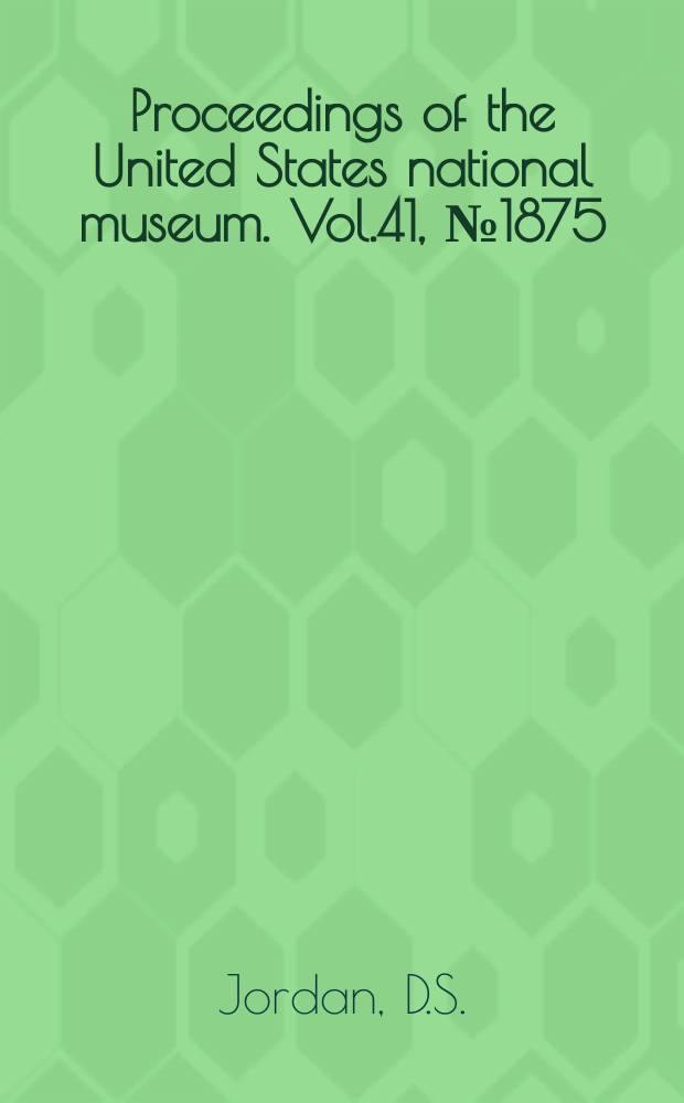 Proceedings of the United States national museum. Vol.41, №1875 : A review of the Sparidae and related families of perch. like fishes found in the waters of Japan