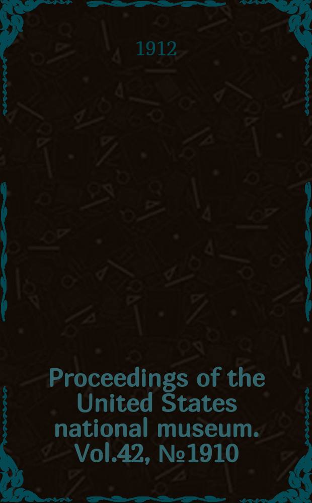 Proceedings of the United States national museum. Vol.42, №1910 : Notes on African Orthoptera of the families Mantidae and Phasmidae in the United States National museum, with descriptions of new species
