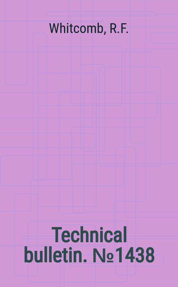 Technical bulletin. №1438 : Bioassay of clover wound tumor