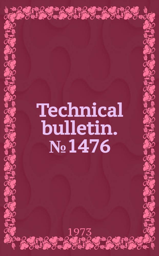 Technical bulletin. №1476 : Responses and resides in sugar beets