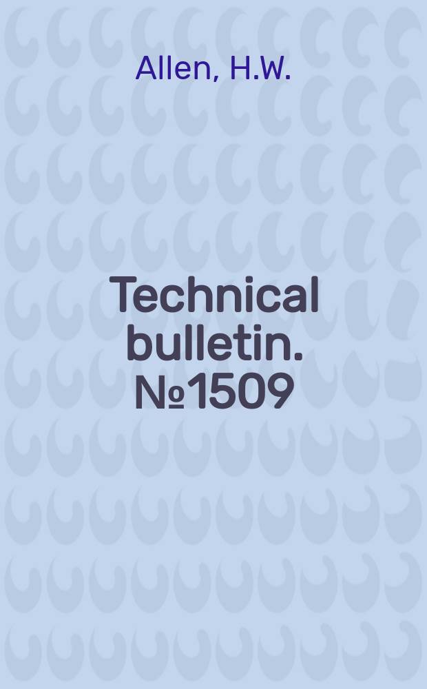 Technical bulletin. №1509 : The genus Tiphia of the Indian subcontinent