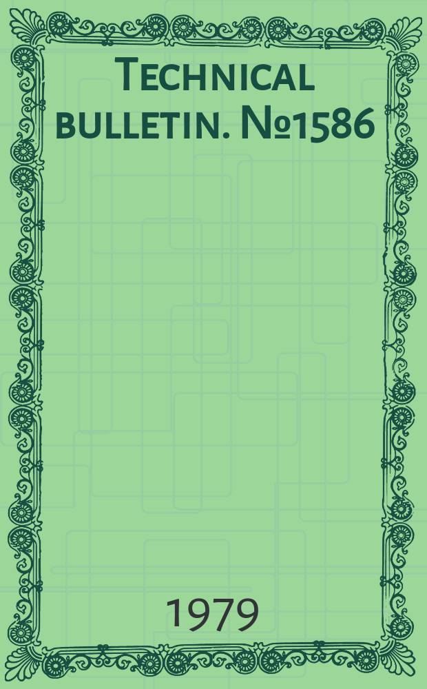 Technical bulletin. №1586 : Nicotiana