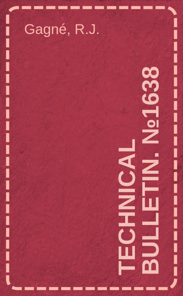 Technical bulletin. №1638 : A monograph of Trichonta with a model