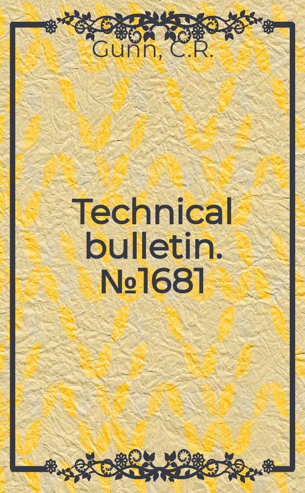 Technical bulletin. №1681 : Fruits and seeds of genera