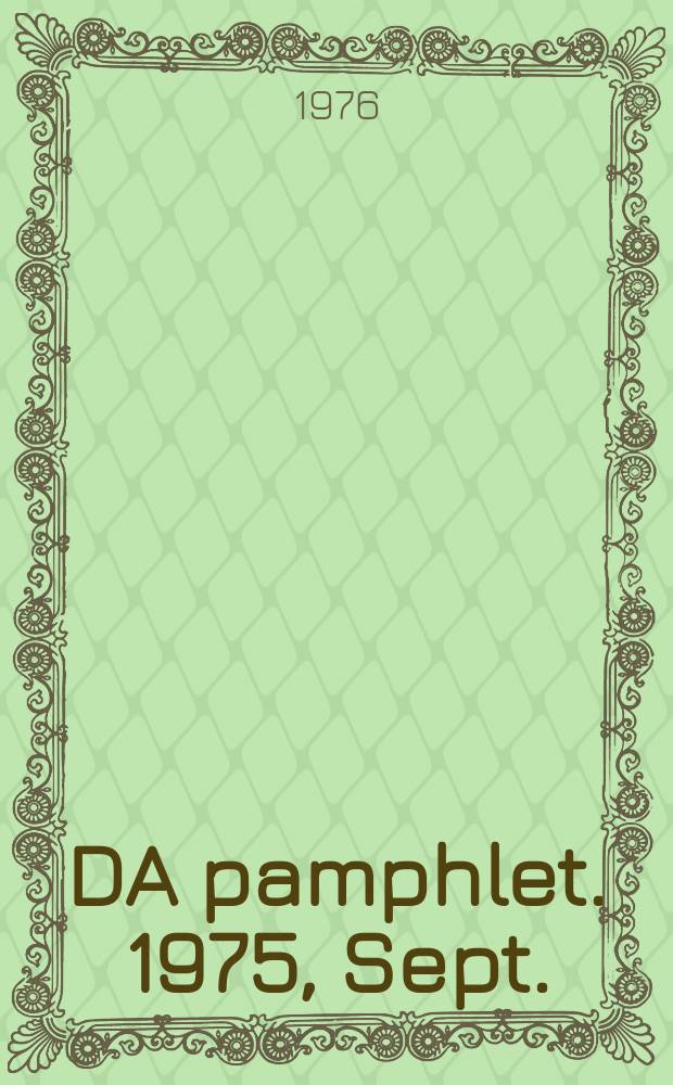 DA pamphlet. 1975, Sept. : Area handbook for Kenya