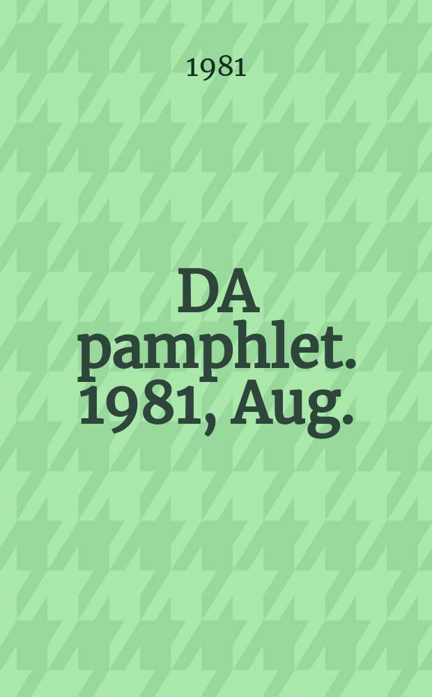 DA pamphlet. 1981, Aug. : Ethiopia