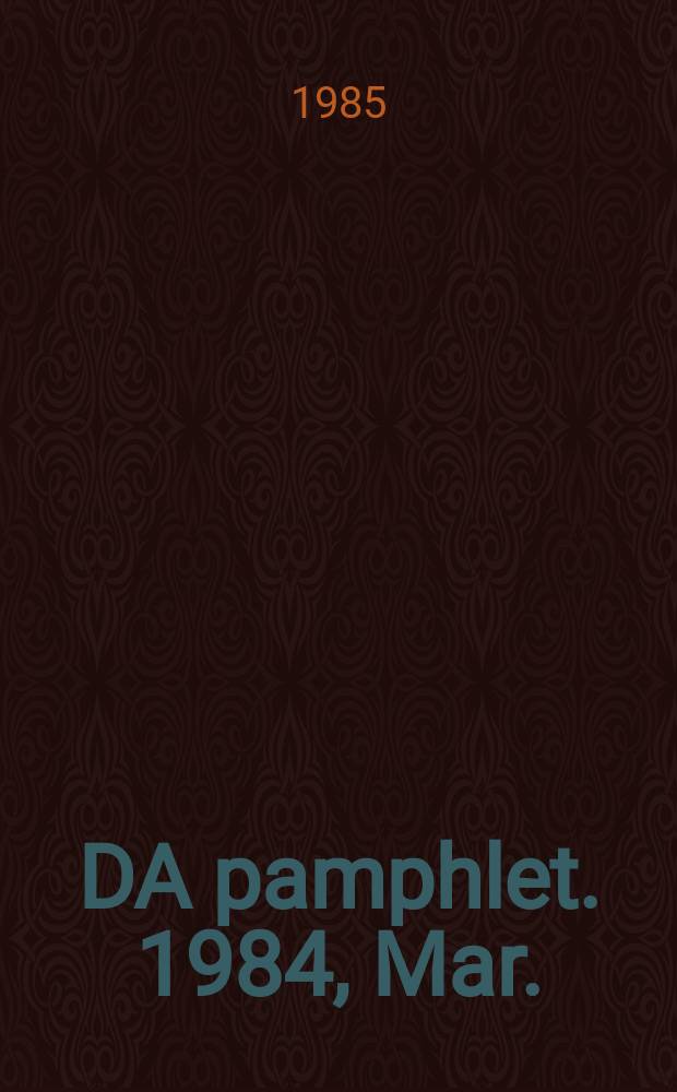 DA pamphlet. 1984, Mar. : Saudi Arabia