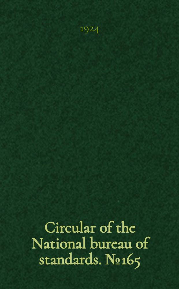 Circular of the National bureau of standards. № 165 : Clive drab paint (semi paste and ready mixed)