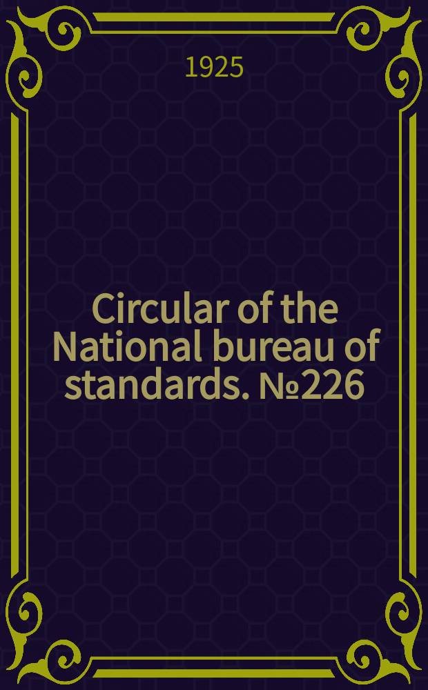 Circular of the National bureau of standards. № 226 : Rubber finger cots